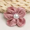 Estilo japonés y coreano influencer flor de seda de perla DIY tela hecha a mano dulce pinza para el pelo pinza de pico de pato flor para zapatos accesorios de ropa