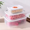 Caja Sellada para Conservación de Alimentos, Caja Portátil de Material PP para Sellar y Congelar Alimentos, Apta para Microondas, Transparente, Almacenamiento en Refrigerador