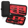 Set de manicura de acero inoxidable negro, 7 piezas, cortaúñas, piel muerta, pedicura, kit de cuidado