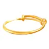 Pulsera de Bebé Pu Zuo Color Fuerte que Conserva el Color Estilo Antiguo Oro Arena Ajustable Brazalete Regalo Luna Llena Regalo de Primer Cumpleaños para Niños y Niñas