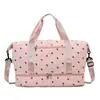 Bolsa de Viaje Plegable Transfronteriza para Viajes de Negocios de Corta Distancia para Mujeres, Gran Capacidad, Bolsa de Equipaje con Estampado Dulce, Bolsa de Gimnasio con Separación Seca y Húmeda