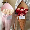Papel de Regalo Impermeable para Día de San Valentín, Forma de Cono, Cartón, Bouquet de Helado, Papel de Envoltura para Floristería