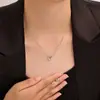 Set de Pendientes y Collar de Cobre Perlado Brillante, Forma de Corazón, No se Desvanece, Joyería de Lujo Ligero de Alta Gama para Mujer, Venta al por Mayor Transfronteriza