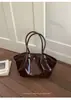Bolsa Tote de Moda de Luxo de Nicho Feminina Primavera 2026 Grande Capacidade Couro Macio Plissada para o Trabalho com Alça Única para Ombro/Axila