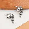 Accesorios de Plata de Ley S925 Plata Tailandesa Colgante Hueco de Carpa Saltando la Puerta del Dragón Accesorios para Joyería de Cuentas Hechos a Mano diy Colgante
