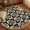 Nueva Alfombra Estilo Retro para la Sala de Estar, Lujo Ligero y Sensación de Alta Gama, Fácil de Mantener, Alfombra Redonda de Bucle para Uso Doméstico en el Dormitorio