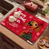 Alfombrilla absorbente de secado rápido para cafetera de tierra de diatomeas navideña, alfombrilla escurridora para encimera de cocina, alfombrilla aislante del calor para mesa de comedor al por mayor