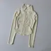 Jaqueta Esportiva Retro Americana com Lapela para Pilates Treinamento Emagrecimento Feminina 2026 Novo Estilo Temperamento Justa Garota Popular Manga Longa