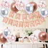 Set de Globos con Banderín de Cola de Pez Feliz Cumpleaños Transfronterizo Decoración de Fiesta para Pared de Fondo Infantil Arreglo de Cumpleaños