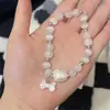 Kt Gato HelloKitty Coração Pulseira de Casal diy Feita à Mão com Contas Olho de Gato Mão Fofa Presente para Namorada