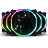 Ventilador de fuente de alimentación de computadora para ventilador de cubo de Rubik ventilador de chasis de luz polarizada ventilador de fuente de alimentación de 12V ventilador de chasis LED de 12 cm