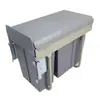 Cesta extraíble para cocina con cubos de basura de clasificación extraíbles ocultos empotrados, Gabinete empotrado con separación de residuos secos y húmedos, Almacenamiento alto para residuos de cocina