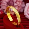 Pulsera Antigua Chapada en Oro con Diseño del Sutra del Corazón para Mujer, Abierta, Sensación de Nicho de Alta Gama, Oro Realista, Joyería Duradera
