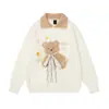 Suéter Tejido de Oso Estilo Dulce Japonés y Coreano Imitación Mink para Mujer Nuevo Otoño e Invierno Cuello Estilo Perezoso Suave Pegajoso Top Negro