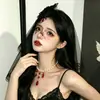 Nuevo Collar de Perlas Artificiales Rojas en Forma de Gota de Agua Estilo Gótico Colgante de Diseño Nicho Gargantilla Accesorios de Halloween Collar