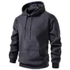 Nova Moda Masculina Outono/Inverno 2026 Moletom com Capuz Pulôver Veludo Plus Espessado Fleece Sherpa Solto Casual