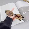 Gafas de sol estilo ojo de gato para mujer, modernas, retro, de alta gama, con montura estrecha y espejo marrón pequeño, de cara redonda y adelgazamiento, 2024