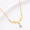Nueva moda encantadora nuevo artículo cuerno viento frío collar collar de acero inoxidable collar para mujer collar con letra O accesorios