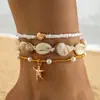 Tobillera Bohemia de Cuentas Yongge Starfish Bead Set de Siete Piezas Pulsera Creativa de Alto Valor