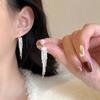 Pendientes largos de plata 925 con borlas y perlas para mujer, modernos, ligeros, de lujo, de nicho, de dos piezas, joyería para las orejas de celebridades de Internet.