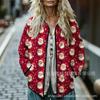 Sudadera de Algodón con Cuello Alto y Pliegues para Mujer 2025, Estampado Floral Retro, Rayas Otoño e Invierno, Botones, Sudadera para Mujer