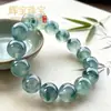 Pulsera de cuentas de cuarcita azul hielo natural birmana al por mayor, pulsera y collar de cuentas redondas de grado A de mina antigua para mujer