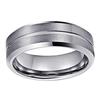 Anel de Aço Inoxidável Personalizado Simples Versátil Cruzado Europeu e Americano 8mm Sulco Único Face Dupla Fosco Anel da Moda Atacado para Homens