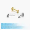 Aretes de Aleación de Titanio F136 Mini Pequeños con Forma de Rombo Incrustaciones de Circonita Tornillo Interno Tachuelas para Cartílago Nasal Joyería para Piercing de Titanio G23