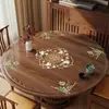 Nuevo mantel protector de mesa lavable impermeable y a prueba de aceite de vidrio suave de PVC estilo chino con mantel estampado hueco