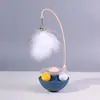 Juguete para Gatos tipo Tumbler con Palo Extraíble, Pluma y Bola Rascadora, Anti-Mordidas, Giratorio, Juguete Interactivo para Gatos Pequeños, Gatitos, Suministros Interesantes para Mascotas