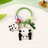 Llavero de Metal de Panda de Dibujos Animados Creativo Tendencia Nacional Bambú Lindo Colgante Estilo Ins Llavero para Bolso Colgante Pequeño