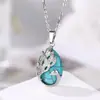 Zhouhang Jewelry Venta Caliente Transfronteriza Colgante de Cristal Natural con Collar de Pavo Real de Amatista Joyería de Moda al por Mayor