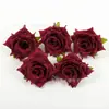 Conjunto requintado de 25 peças de cabeças de rosa bordô vintage simuladas, acessórios DIY para decoração de cena de casamento e hotel, flores artificiais