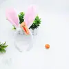 Faixa de orelhas de coelho para o Dia das Crianças fofa de pelúcia mesmo estilo de Wang Junkai faixa de orelhas de coelho rabanete claro fornecimento direto da fábrica