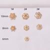 14K cor de ouro retendo micro incrustado suporte de flor diy artesanal frisado flor chapéu pulseira espaçador contas soltas jóias zircão flor titular