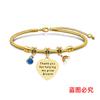 Pulsera Europea y Americana transfronteriza hueso de serpiente día del maestro acero inoxidable diamante azul conmemorativa regalo de vacaciones grabado pulsera de acero de titanio al por mayor