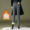 1036 Pés Jeans Lápis com Forro de Lã Espessado Roupa de Baixo para Usar por Baixo Calças para Mulheres de Meia-Idade e Idosas Elásticas Slim