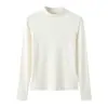 Prenda base de cuello medio para mujer con agujeros para los pulgares, ropa interior de otoño e invierno, protección de muñeca a prueba de viento, corte ajustado, adecuada para usar en capas y para ir al trabajo, versátil