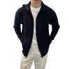 Cárdigan Cálido de Cremallera de Alta Calidad para Otoño e Invierno, Estilo Margiela, Cuello Alto, Color Sólido, Chaqueta Suéter para Hombres y Mujeres