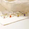 Moda Transfronteriza Europea y Americana Nuevo Lujo Ligero Cadena de Diamantes de Colores Anillo Deslizante Diseño de Nicho para Mujer Anillo de Cobre Chapado en Oro Real