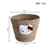 Cesta de palha para flores Gato KT transfronteiriça, balde de buquê de flores popular, recipiente para arranjo de flores DIY para floristas, cesta de flores trançada