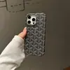 Capa de couro da moda com padrão pied-de-poule adequada para iPhone 17 Pro Max, Apple 16, anti-queda 14, semi-fechada 13, rígida 15
