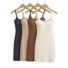 YPFF falda de tirantes para mujer a la moda estilo europeo y americano otoño nuevo estilo ropa interior expansión exterior cepillada con almohadilla en el pecho falda de cadera falda