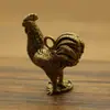 Pisa el pollo de la fortuna pollo adornos de bronce colgante llavero de coche colgante DIY latón retro viejo antiguo mascota de té