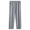 Calça de pijama de algodão fina de verão para meia-idade e idosos, calça de casa de algodão para homem, pai, velho, uma geração de cabelo
