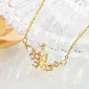 Collar de Mariposa Doble Incrustado con Diamante Circonia Estilo Dulce Frío Diseño de Nicho Sensación de Alta Gama Versátil Simple Temperamento Cadena para la Clavícula