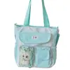 Mochila Escolar, Bolsa para Aulas de Reforço, Nova Bolsa de Mão Fashion de Alta Qualidade Estilo College Cor Contrastante Grande Capacidade Estilo Coreano Simples Bolsa de Ombro