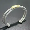 Pulseira de Cabo Torcido em Aço Inoxidável David, Design Único de Luxo de Alto Padrão, Pulseira Aberta, Disponível Exclusivamente na Amazon