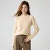 Suéter de cachemira estilo minimalista para mujer, otoño e invierno, cuello semi-alto, suéter holgado, capa interior de punto suave y cómoda