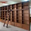 Comercio Exterior Custom Nogal Negro Madera Maciza Estantería Estantería Americana Integrado Alto Archivero de Oficina Gabinete de Estudio